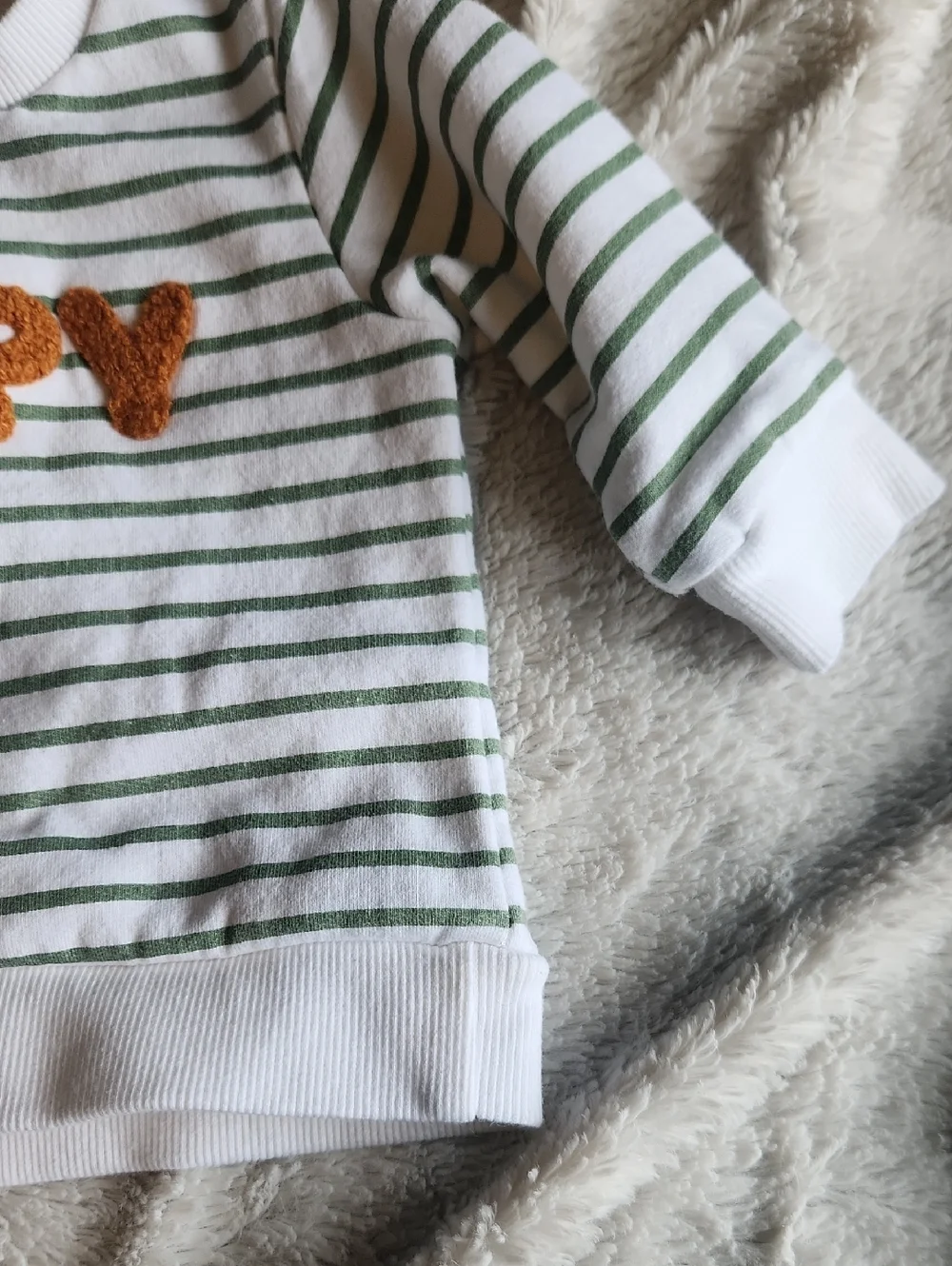 Sterling Baby 2 Piece Happy Outfit 6M Striped Top Rust Jogger Pants
